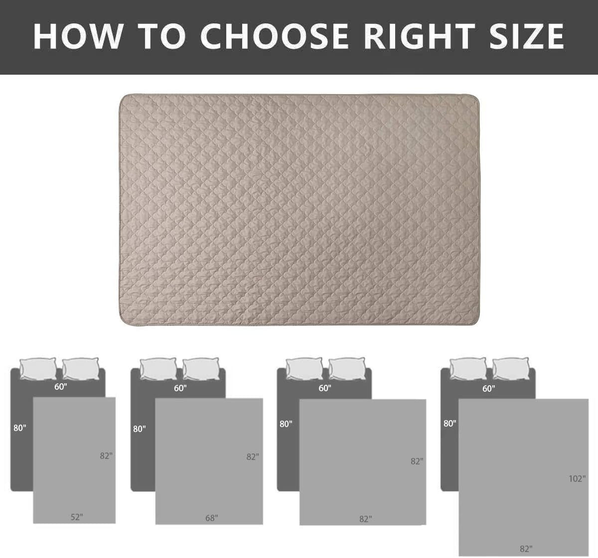 Dog Bed Cover Washable Pee Pads Dog Blankets for Puppy Large Dog Cat,Sofa Reversible Changing Pad Reusable 1 Piece(82"X102",Beige)