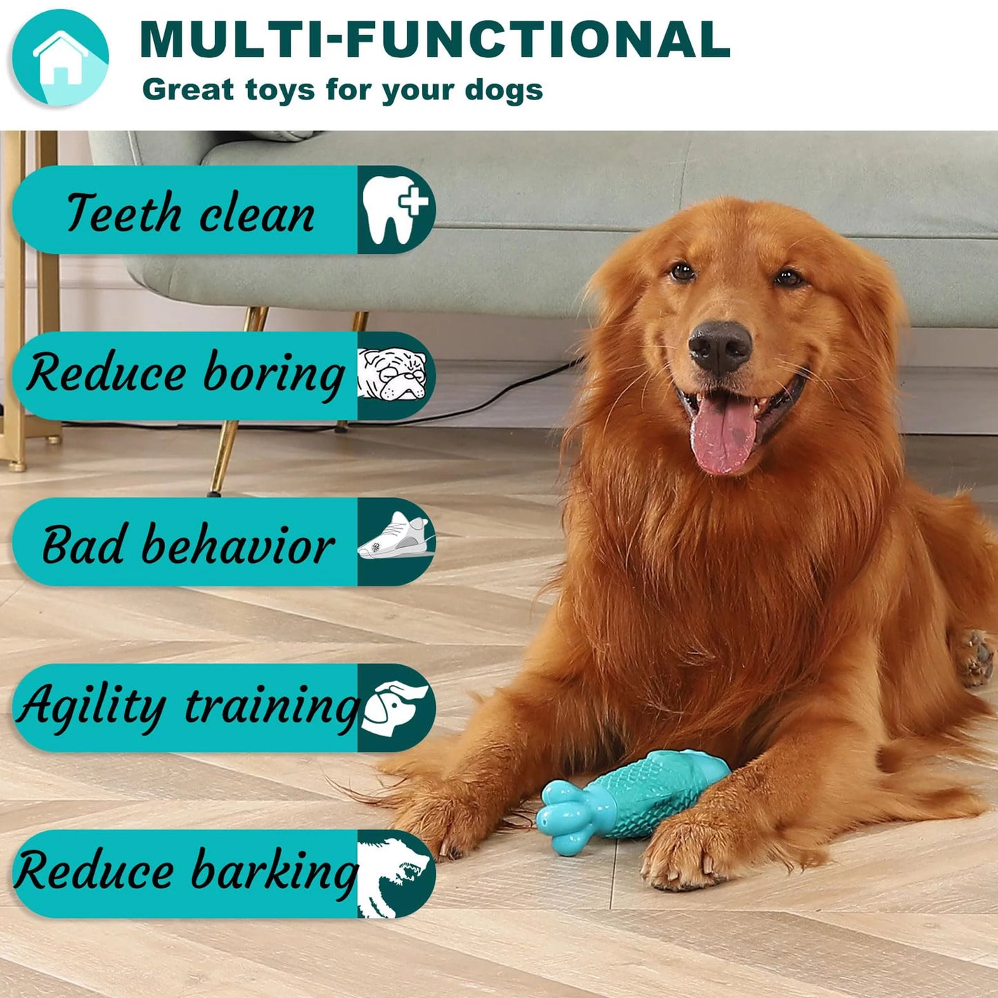 Dog Chew Toys for Aggressive Chewers, Indestructible Dog Toys for Aggressive Chewers, Tough Dog Toys for Large Dogs, Durable Squeaky Dog Toys, Strong Dog Toys, Super Chewer, Heavy Duty