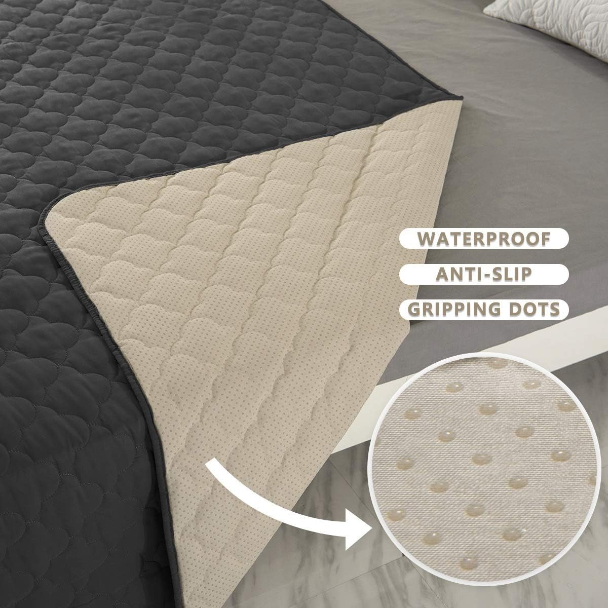 Dog Bed Cover Washable Pee Pads Dog Blankets for Puppy Large Dog Cat,Sofa Reversible Changing Pad Reusable 1 Piece（52"X82",Dark Grey）