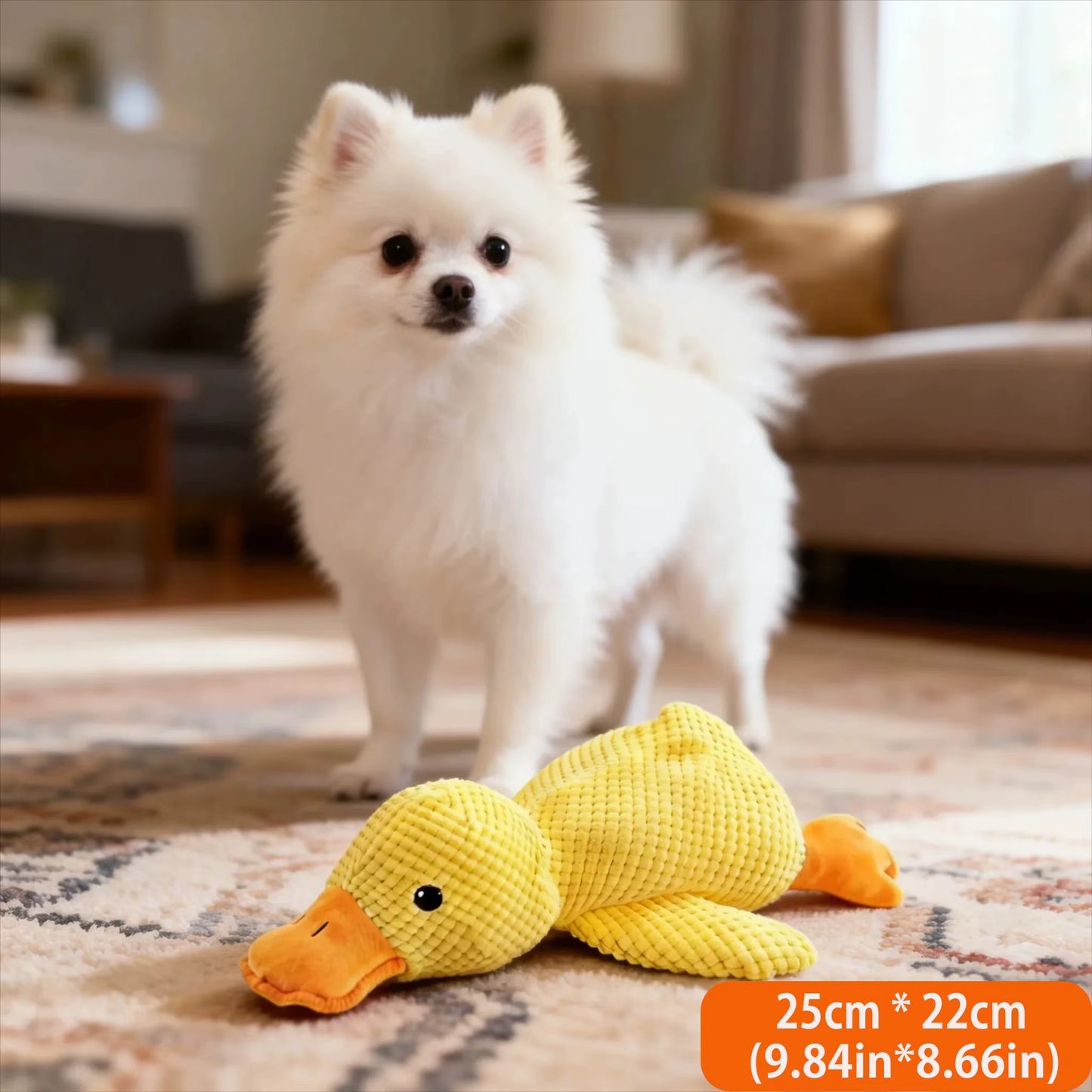 Interactive Duck Dog Toy for Puppies – Soft Plush Squeaky Toy to Reduce Boredom & Anxiety