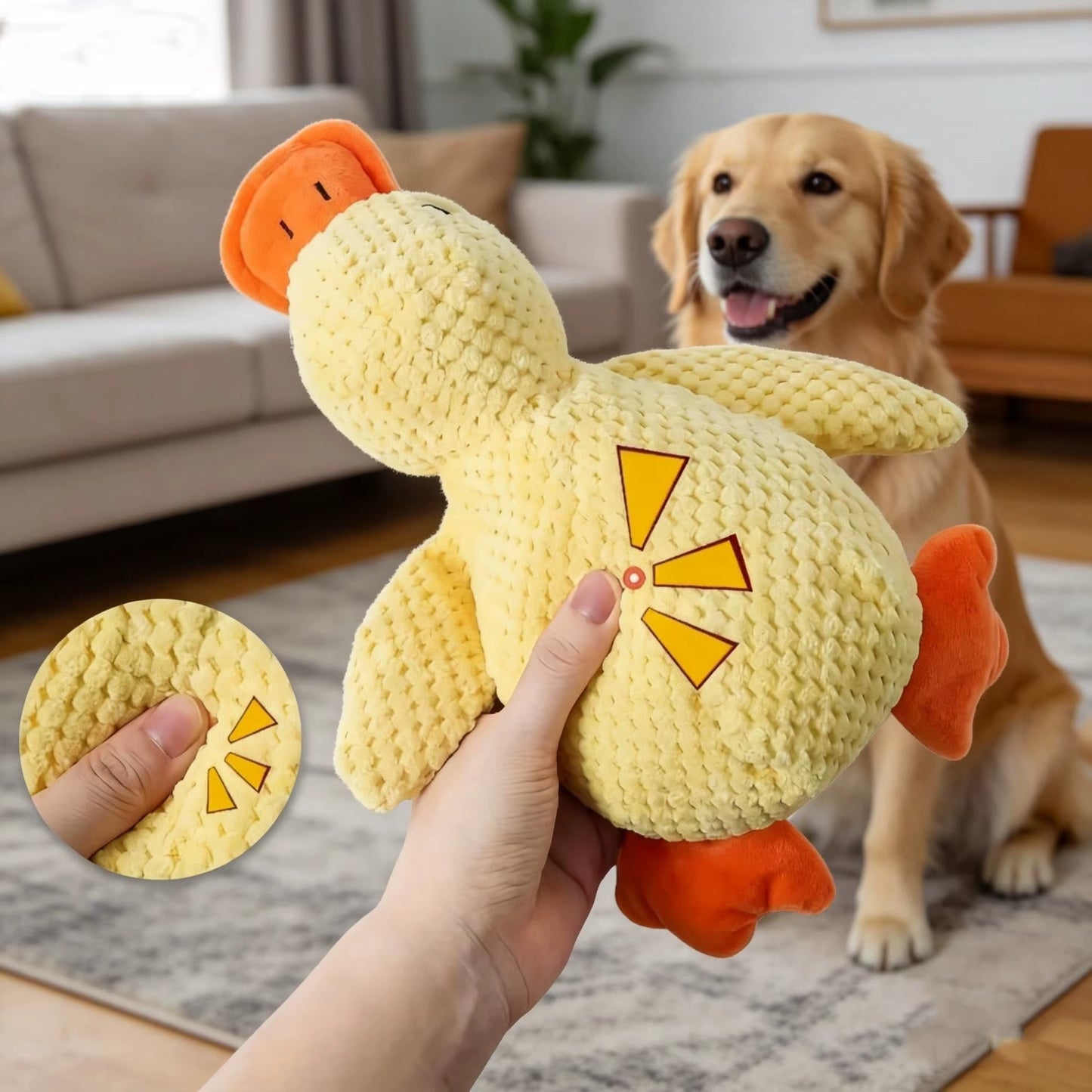 Interactive Duck Dog Toy for Puppies – Soft Plush Squeaky Toy to Reduce Boredom & Anxiety