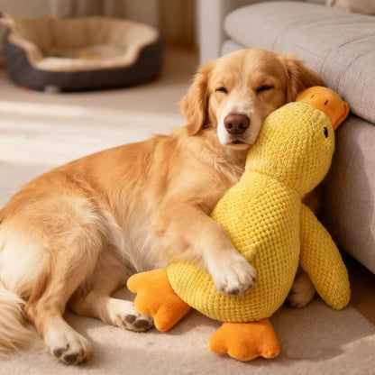 Interactive Duck Dog Toy for Puppies – Soft Plush Squeaky Toy to Reduce Boredom & Anxiety
