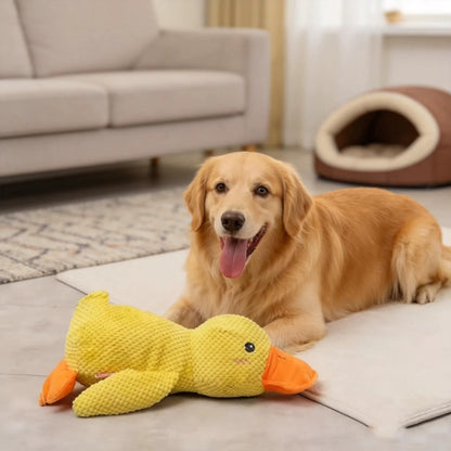 Interactive Duck Dog Toy for Puppies – Soft Plush Squeaky Toy to Reduce Boredom & Anxiety