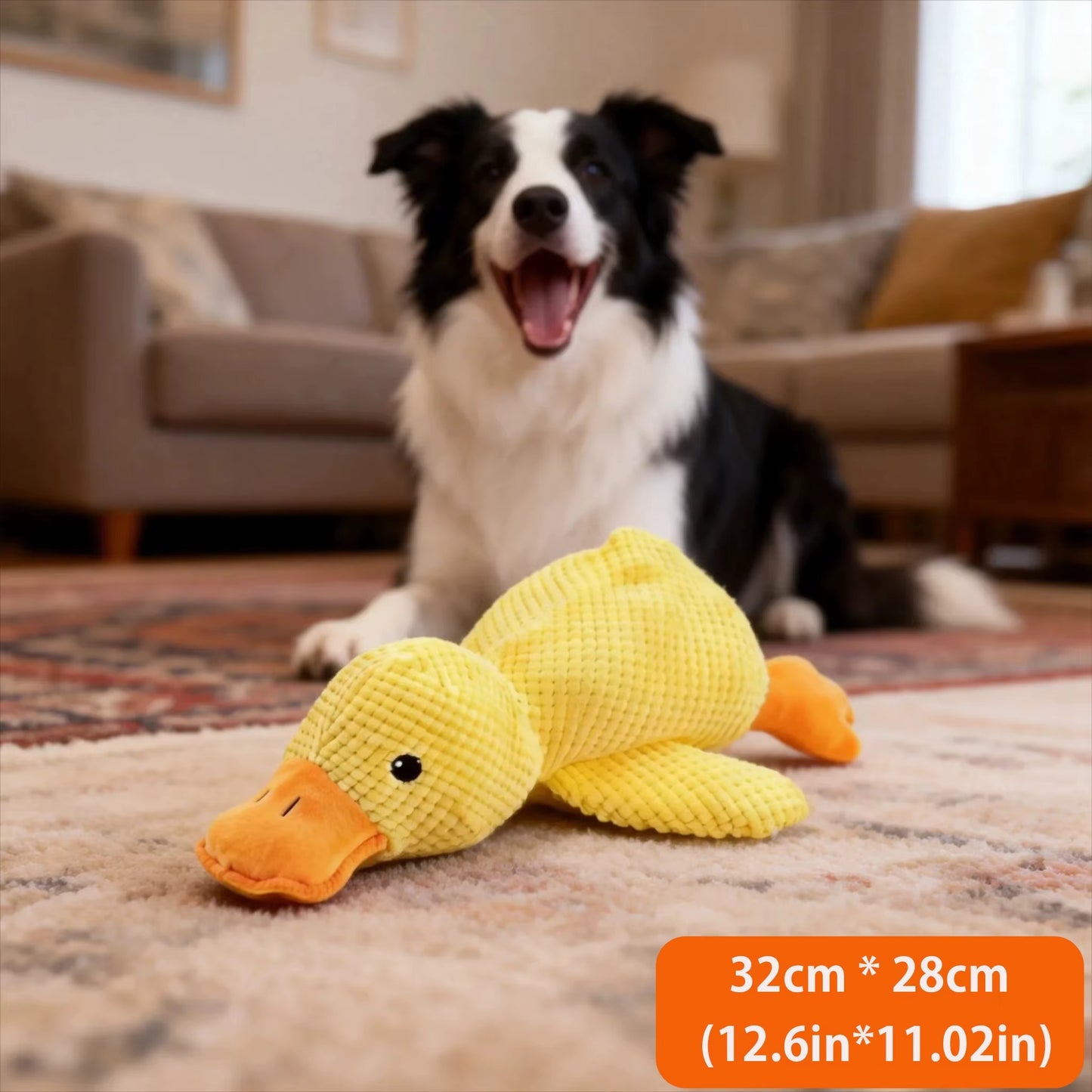 Interactive Duck Dog Toy for Puppies – Soft Plush Squeaky Toy to Reduce Boredom & Anxiety