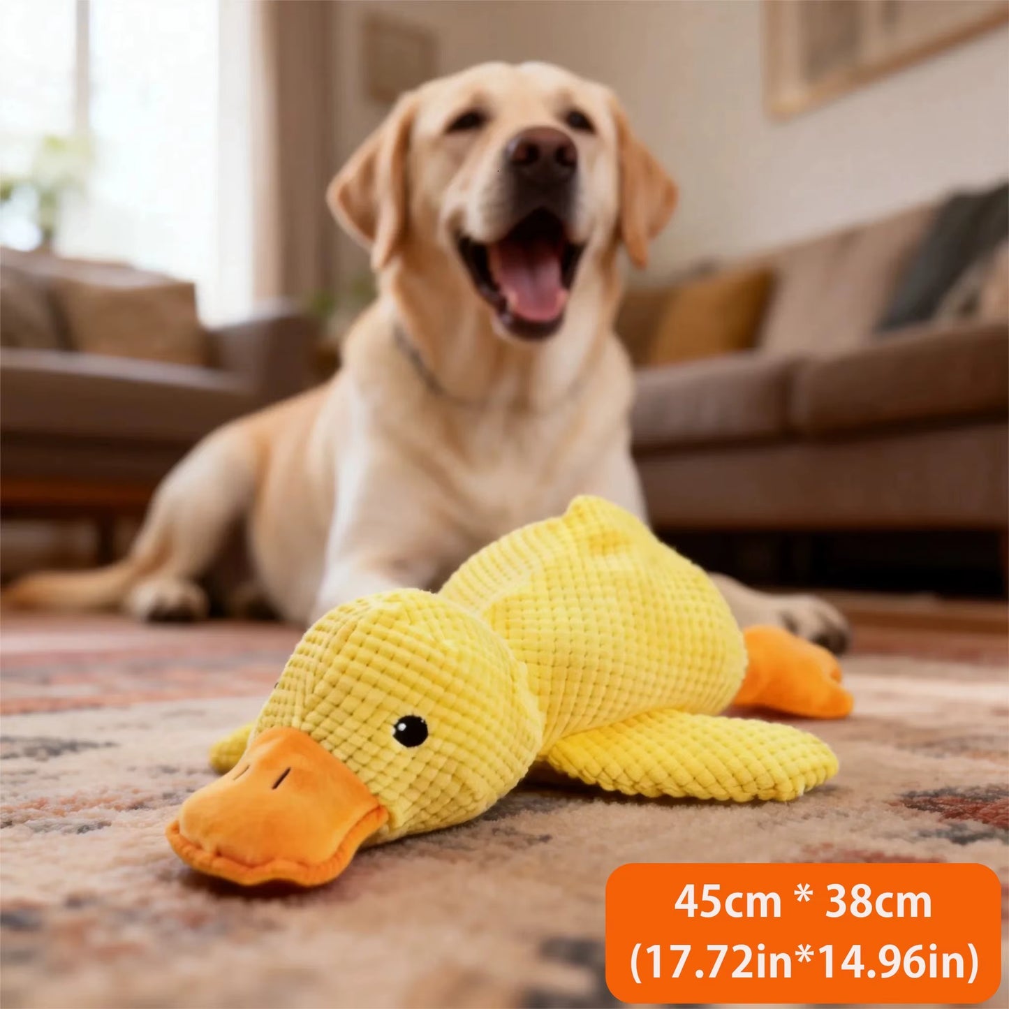 Interactive Duck Dog Toy for Puppies – Soft Plush Squeaky Toy to Reduce Boredom & Anxiety